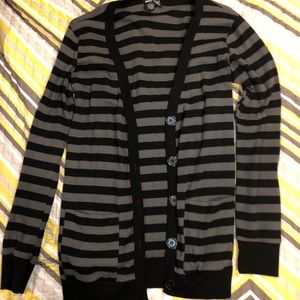 Black Striped Cardigan